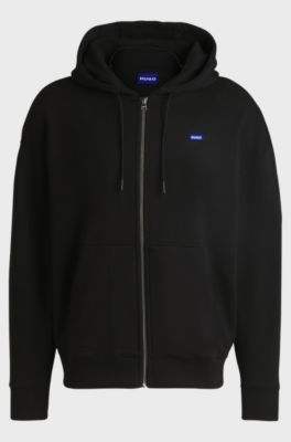 All-gender relaxed-fit hoodie in cotton terry, Black