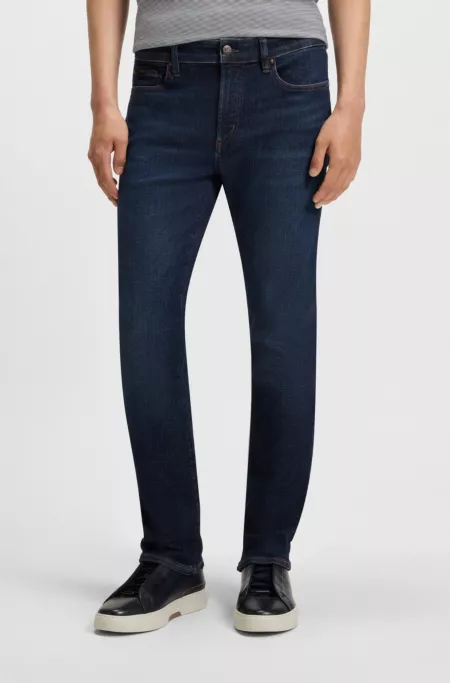 Slim-fit jeans in blue performance denim