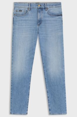 Slim-fit jeans in blue comfort-stretch denim, Light Blue