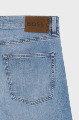 Slim-fit jeans in blue comfort-stretch denim, Light Blue