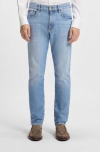 Slim-fit jeans in blue comfort-stretch denim, Light Blue
