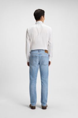 Slim-fit jeans in blue comfort-stretch denim, Light Blue