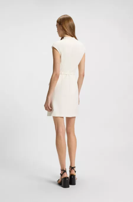Shift dress with pockets and belt detail