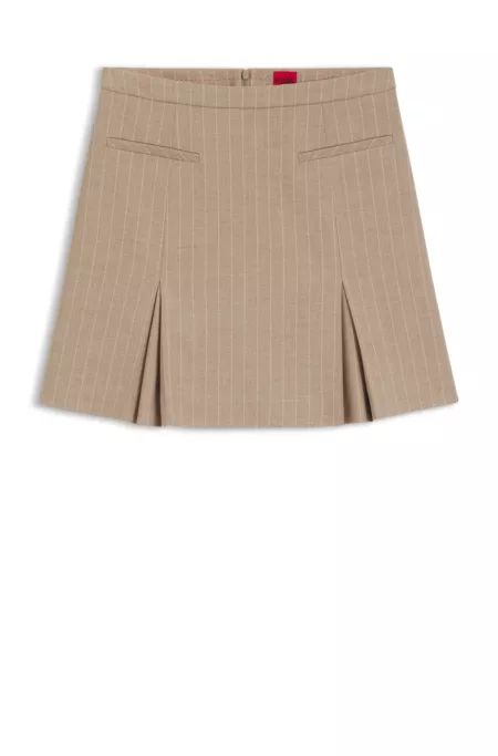 Mini skirt in pinstripe flannel