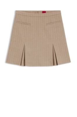 Mini skirt in pinstripe flannel 1
