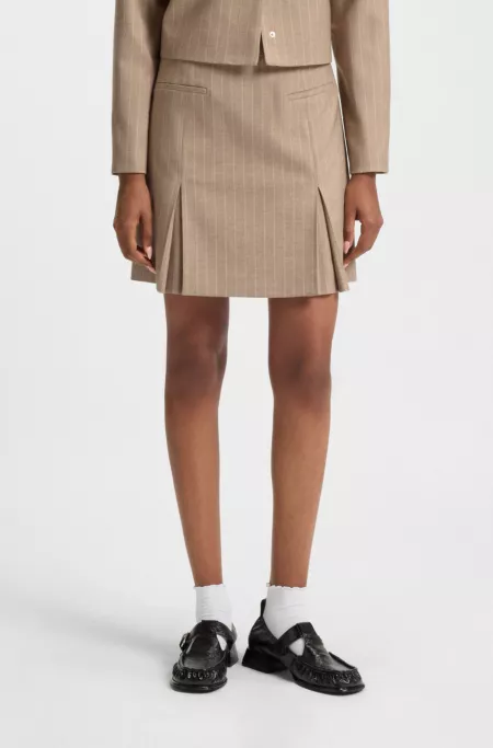 Mini skirt in pinstripe flannel