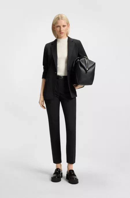 Mock-neck sweater with irregular rib knit