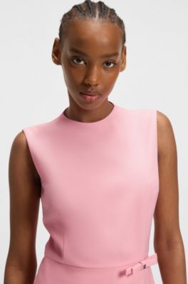 A-line dress with stacked-logo bow detail, light pink