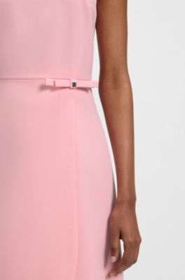 A-line dress with stacked-logo bow detail, light pink
