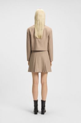 Relaxed-Fit Blazer aus Flanell mit Nadelstreifen, Beige