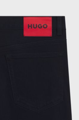 Slim-fit jeans in blue comfort-stretch denim, Dark Blue