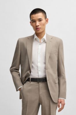 Leather belt with woven effect, Dark Brown