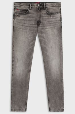 Extra-slim-fit jeans in grey stretch denim, Grey