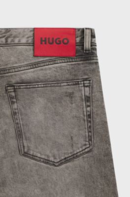 Extra-slim-fit jeans in grey stretch denim, Grey