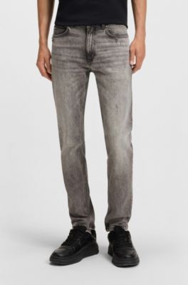 Extra-slim-fit jeans in grey stretch denim, Grey