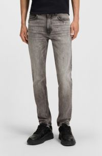 Extra slim-fit jeans van grijs stretchdenim, Grijs