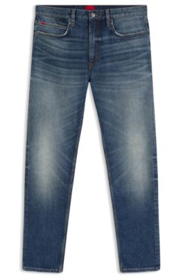 Extra-slim-fit jeans in blue stretch denim, Blue
