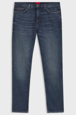 Extra-slim-fit jeans in blue stretch denim, Blue