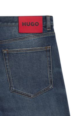 Extra-slim-fit jeans in blue stretch denim, Blue