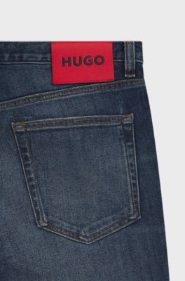 Extra-slim-fit jeans in blue stretch denim, Blue