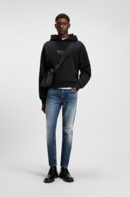 Extra-slim-fit jeans in blue stretch denim, Blue