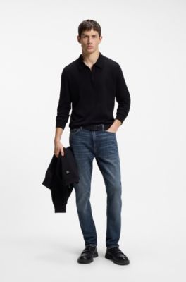 Extra-slim-fit jeans in blue stretch denim, Blue