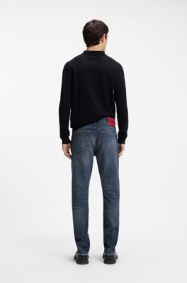 Extra-slim-fit jeans in blue stretch denim, Blue