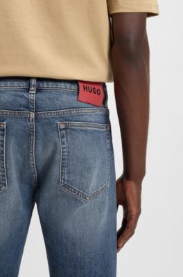 Jeans slim fit in comodo denim elasticizzato blu, Blu