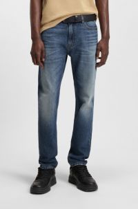 Slim-fit jeans in blue comfort-stretch denim, Blue
