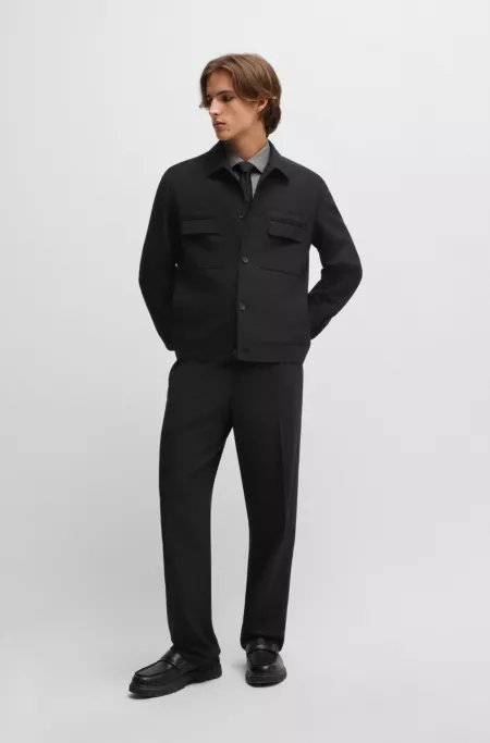 Modern-fit jacket in stretch twill