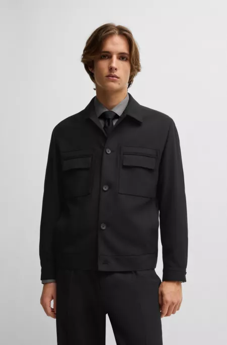 Modern-fit jacket in stretch twill