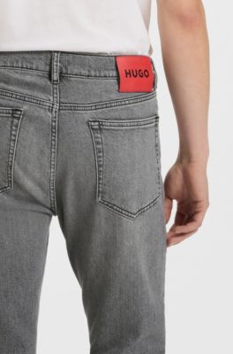 Slim-fit jeans in grey comfort-stretch denim, Grey