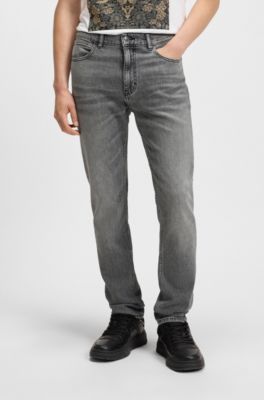 Slim-fit jeans in grey comfort-stretch denim, Grey