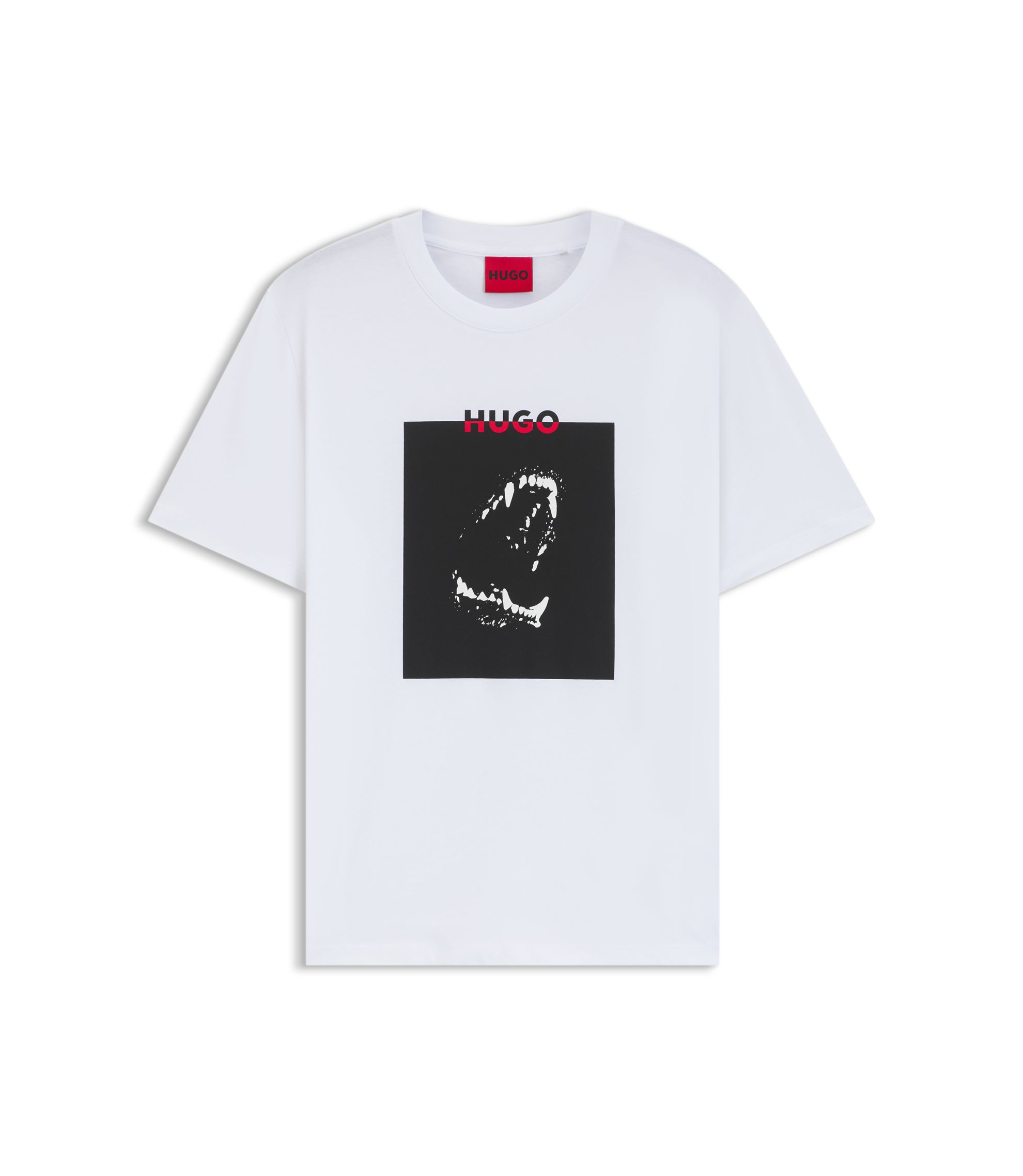 HUGO - コットンジャージー Tシャツ ドーベルマンプリント - ホワイト