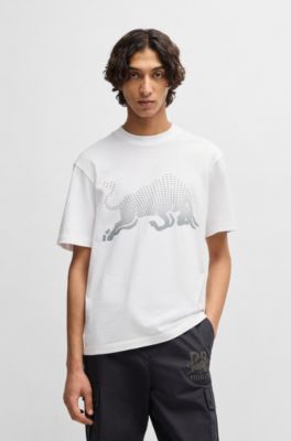 HUGO - HUGO x RB cotton-jersey T-shirt with degradé bull