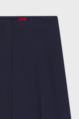 Regular-fit trousers in stretch fabric with carrot leg, Dark Blue