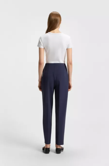 Pantalon Regular à la coupe carotte en tissu stretch