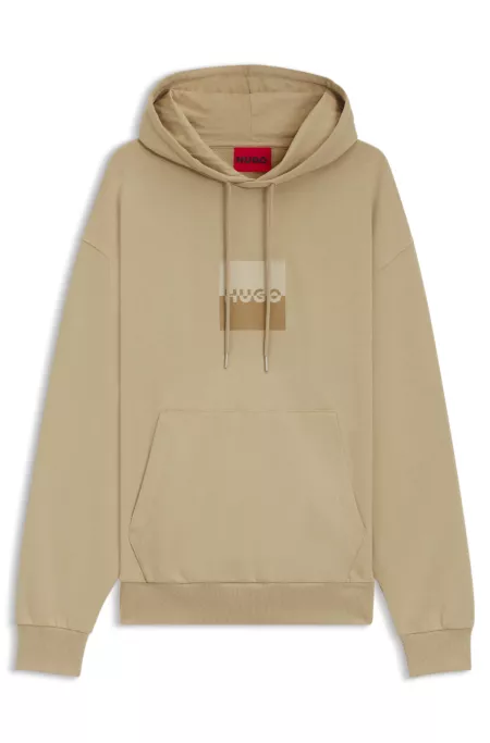 Relaxed-fit hoodie in cotton terry with split logo