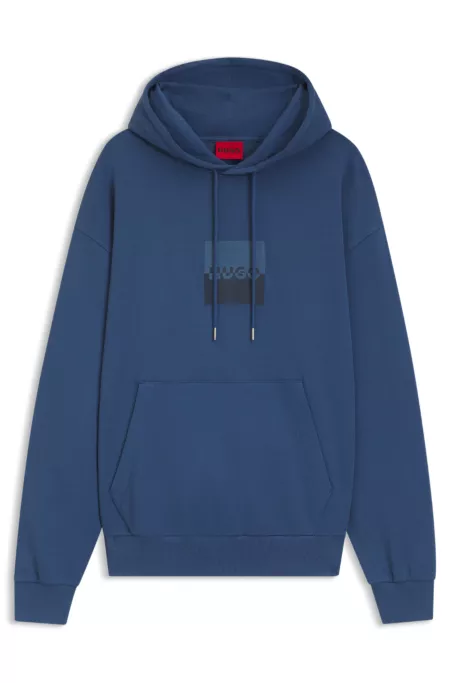 Relaxed-fit hoodie in cotton terry with split logo
