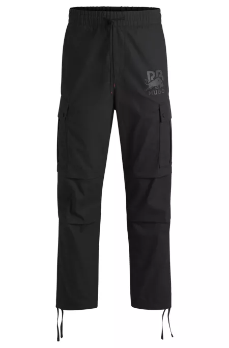 HUGO x RB regular-fit trousers with carbon stealth logo