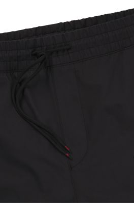 HUGO x RB regular-fit trousers with carbon stealth logo, Black