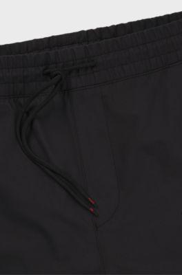 HUGO x RB regular-fit trousers with carbon stealth logo, Black
