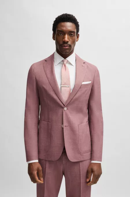 Veste de costume Slim en laine mélangée à motif