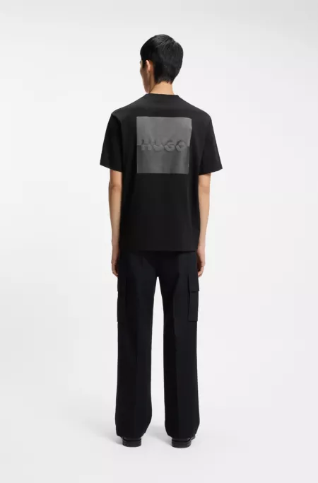 Relaxed-Fit T-Shirt aus Baumwolle mit Split-Logos