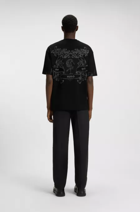 T-shirt en jersey de coton avec logos style universitaire