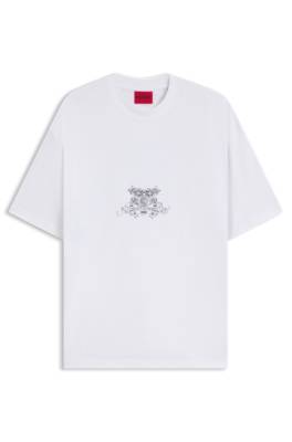 Cotton-jersey T-shirt with collegiate logos 1