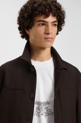 Cotton-jersey T-shirt with collegiate logos, White