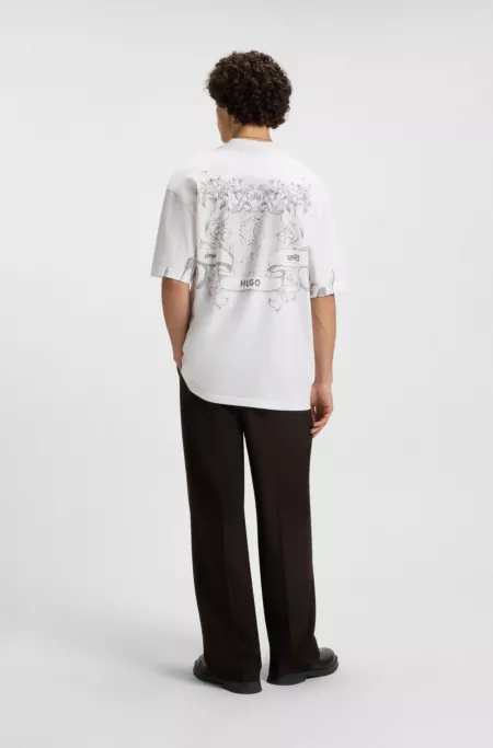 Cotton-jersey T-shirt with collegiate logos