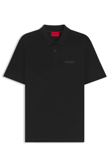 Cotton-piqué polo shirt with logo appliqué