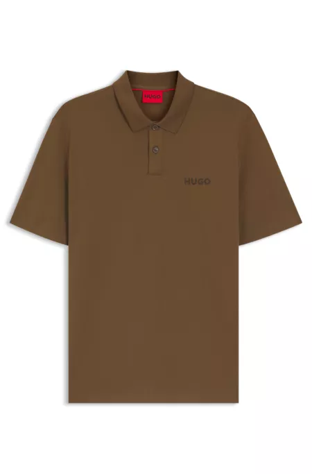 Polo en piqué de coton avec logo appliqué